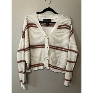 Polly Esther oversized cardigan sized medium white tan